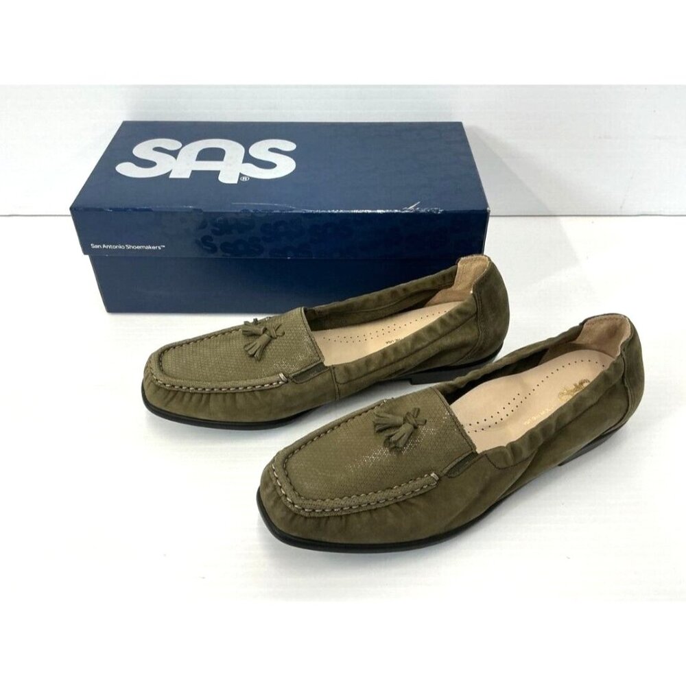 SAS Womens Hope Loafers 9.5N Green Tundra Slip On Comfort Shoes New
